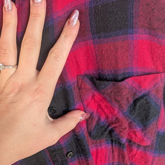 Rails Milo Plaid Flannel in Black and Cherry Violet Size Medium - Picture 10 of 12